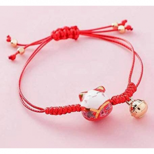 Omky Lucky Cat Maneki Neko Bracelet Adjustable | 6 Colors @ Amazon