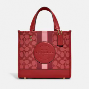 Coach Dempsey Tote 22 In Signature Jacquard With Stripe And Coach Patch Sale @ Coach Outlet