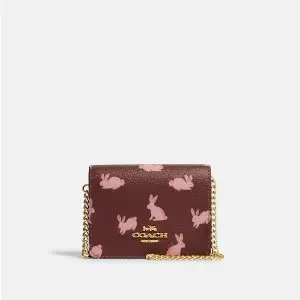 Lunar New Year Mini Wallet On A Chain With Rabbit Print Sale @ COACH Outlet 