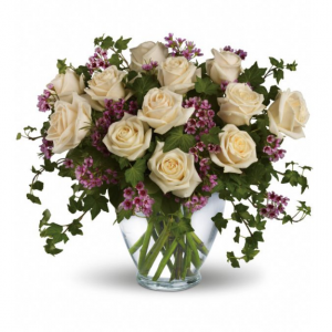 奶油色玫瑰花束