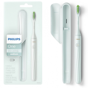 Philips One by Sonicare Battery Toothbrush, Mint Light Blue, HY1100/03 @ Amazon