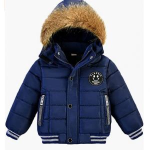 AMIYAN Toddler Boys Down Jacket Fur Collar Hood Thick Warm Winter Snowsuit Coat Parka @ Amazon