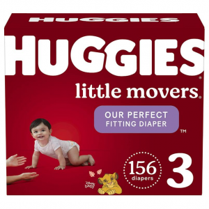 Huggies Little Movers Baby Diapers Size 3 (16-28 lbs), 156 Ct @ Amazon