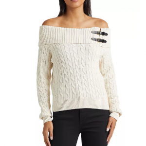 LAUREN RALPH LAUREN 一字肩针织衫