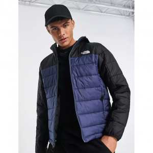 The North Face Synthetic puffer jacket in navy and black @ ASOS UK
