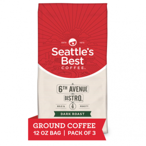 Seattle's Best Coffee 6th Avenue Bistro Dark Roast Ground Coffee | 12 Oz Bags (Pack of 3) @ Amazon