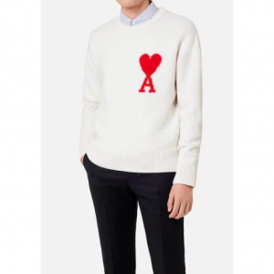 AMI Paris Logo wool knit sweater