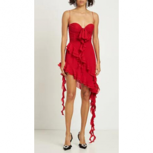 Alessandra Rich Ruffled silk georgette mini dress