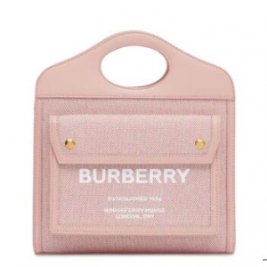 Burberry Mini Pocket leather & canvas tote bag
