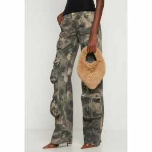 Blumarine Heart faux fur top handle bag