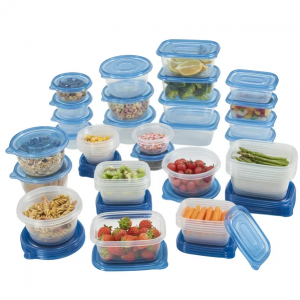Mainstays 92 Piece Food Storage Variety Value Set, Blue Lids @ Walmart