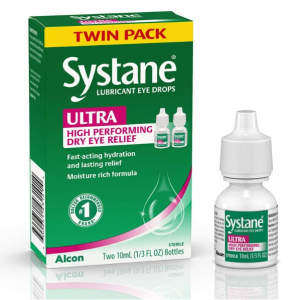 Systane Ultra Lubricant Eye Drops, Artificial Tears for Dry Eye, Twin Pack, 10-mL Each @ Amazon