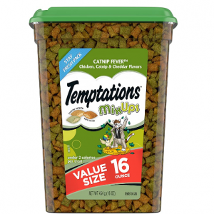 TEMPTATIONS Classic/MIXUPS Crunchy and Soft Cat Treats, 16 oz. Tub @ Amazon