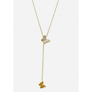 Adornia Butterfly Lariat Necklace white mother of pearl @ Shop Premium Outlets