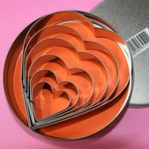 18-0　クッキーカッター　20mm6ヶ入（缶入）ハート[120-05-3]