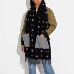 75% Off Coach Stars Oversized Muffler With Pockets @ Coach Outlet