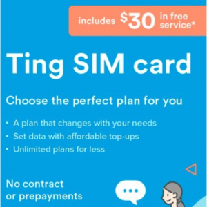 90% off Ting Mobile - Sim Card Kit w/$30 service credit included @Best Buy