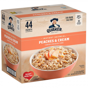 Quaker Instant Oatmeal, Peaches & Cream, 1.05oz, 44 Counts (Pack of 1) @ Amazon