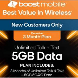 Best Buy - Boost Mobile 新用戶福利，三個月 5GB+無限通話短信，直降$30 