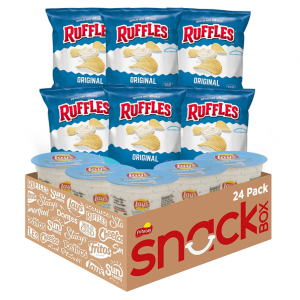 Ruffles 原味薯片 + Lay's Ranch 沙拉蘸酱杯 1oz 24包 @ Amazon
