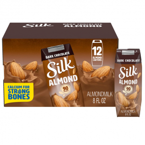 Silk Shelf-Stable Almond Milk Singles, Dark Chocolate, 8 oz. (Pack of 12) @ Amazon