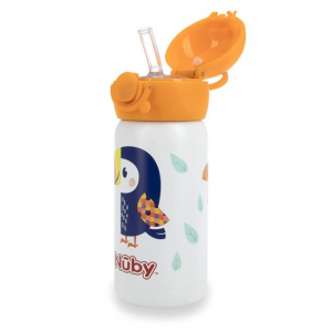 Nuby Thirsty 不锈钢儿童水杯带吸管 14oz @ Amazon