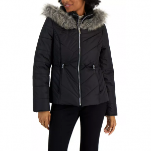 MARALYN & ME Juniors' Faux-Fur-Trim Hooded Puffer Coat @ Macy's 