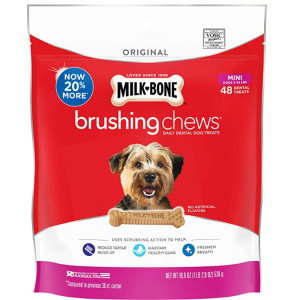 Milk-Bone Brushing Chews Daily Dental Dog Treats Original Mini Treats 18.9 Ounces @ Amazon