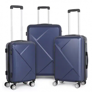 HIKOLAYAE Marathon Lakeside 嵌套硬质行李箱套装，石板蓝，3 件套 - 符合 TSA 标准