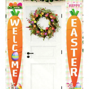 2件装复活节胡萝卜和字母图形门对联