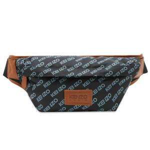 KENZO REPEAT LOGO BELT BAG BLACK