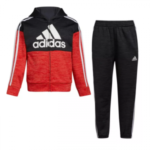 ADIDAS小童长袖抓绒夹克裤子两件套