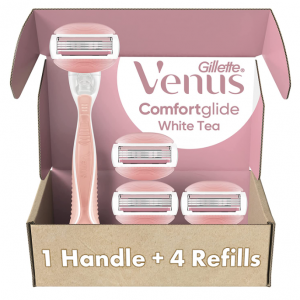 Gillette Venus 女士4层刀片白茶香润滑条除毛刀 + 4个替换刀片 @ Amazon