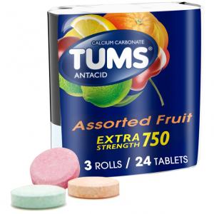 TUMS Extra Strength Assorted Fruit Antacid Chewable Tablets, 3 rolls of 8ct @ Amazon