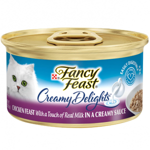 Purina Fancy Feast Pate Wet Cat Food, Creamy Delights Chicken Feast in a Creamy Sauce - (24) 3 oz.