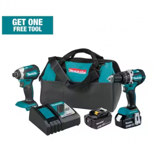 Makita 无刷无绳电锤钻冲击起子套装+2块电池+自选工具 @ Home Depot