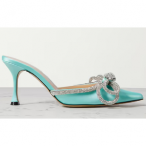 MACH & MACH 水晶风格蝴蝶结穆勒鞋