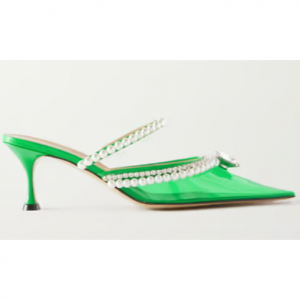 MACH & MACH 镶钻风格透明鞋面高跟穆勒鞋
