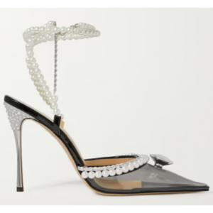 MACH & MACH 一字带镶钻风格高跟鞋