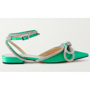 MACH & MACH 蝴蝶结一字带水晶风格平底鞋