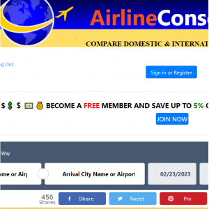 Become A Free Member And Save Up To 5% On All Flight Bookings @Airline Consolidator