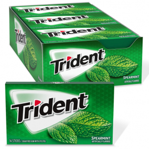 Trident Spearmint Sugar Free Gum, 12 Packs of 14 Pieces (168 Total Pieces) @ Amazon