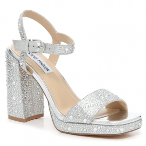 Steve Madden水晶风格粗跟高跟凉鞋