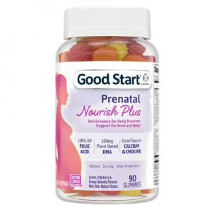 Gerber, Good Start,产前营养补充剂多维生素,柠檬,接骨木果和橙子自然风味,90 粒软糖