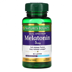 Nature's Bounty, 双光谱,褪黑荷尔蒙,5毫克,60粒双层片