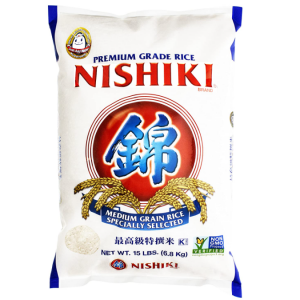 Nishiki Premium Rice, Medium Grain,15 Pound (Pack of 1) @ Amazon