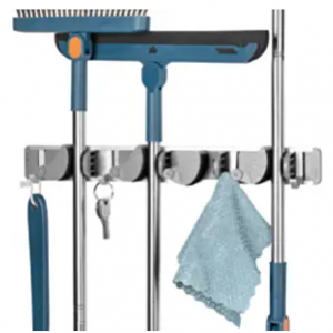 Mr. Pen- Mop and Broom Holder Wall Mount, 4 Positions with 4 Hooks @ Amazon