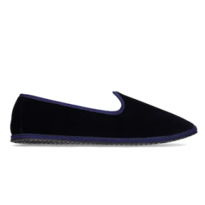 Vibi Venezia 10mm Blu velvet loafers