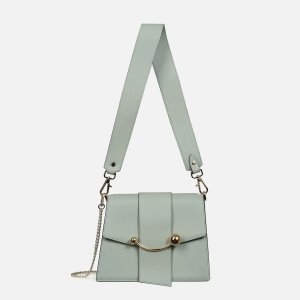 Strathberry Box Crescent Leather Shoulder Bag