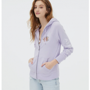 Aeropostale Women's Flower Full-Zip Hoodie